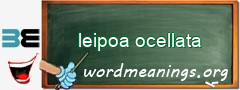 WordMeaning blackboard for leipoa ocellata
